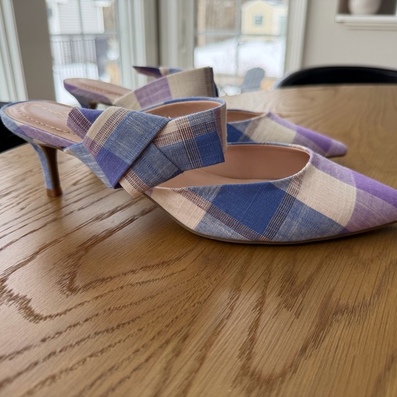Bandolino Lilac Plaid Women's Mules - Picture 3 of 6